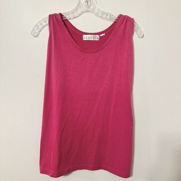 Venezia Tops - Venezia Women's Pink Tank Top - Size L (large)